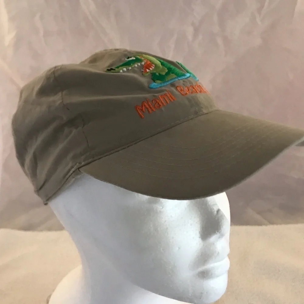 OK Embroidery Miami Beach Adjustable XS-S Alligator Art Neck Flap Beach Cap